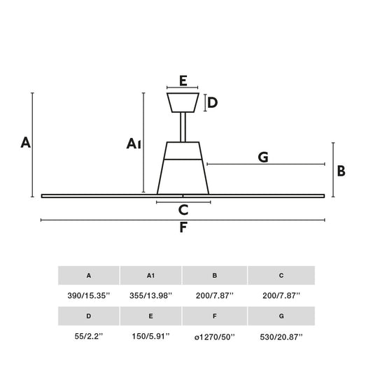 Ventilador TYPHOON M LED fabricado en Acero color Blanco