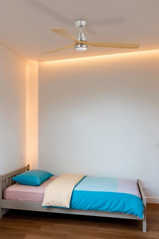 Ventilador Lantau fabricado en Acero color Níquel Mate