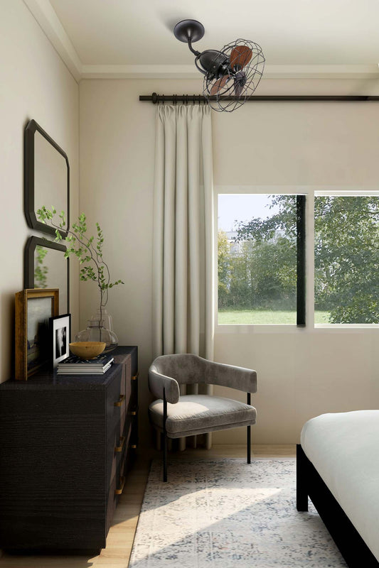 Ventilador KEIKI fabricado en Nogal Oscuro color Marrón para hogar