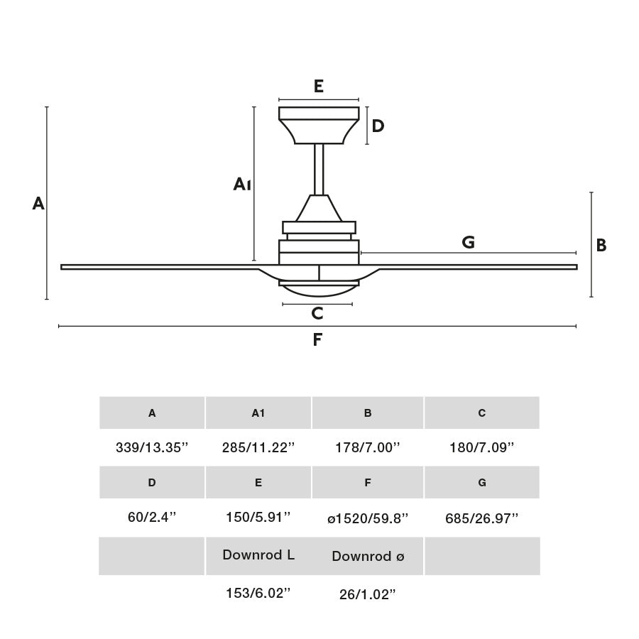 Ventilador de techo LED Faro ALO L Serie 3379 (Ref. 33727DCWW) - Blanco/Madera, 152cm, motor DC silencioso, luz CCT regulable, control WIZ.