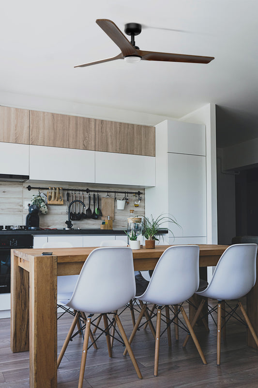 Ventilador de techo HEYWOOD L fabricado en acero color negro mate