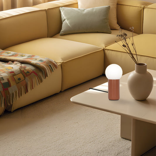 Lámpara sobremesa Mint Terracota en ambiente de salón decorado