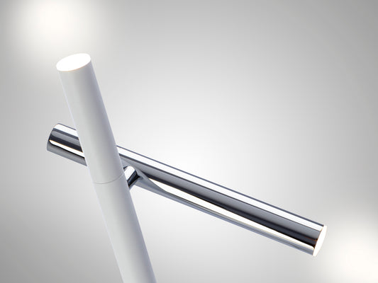 Lámpara de Sobremesa LED Varas 53 cm Cromo y Blanco Mate Schuller en ambiente decorado | Schuller
