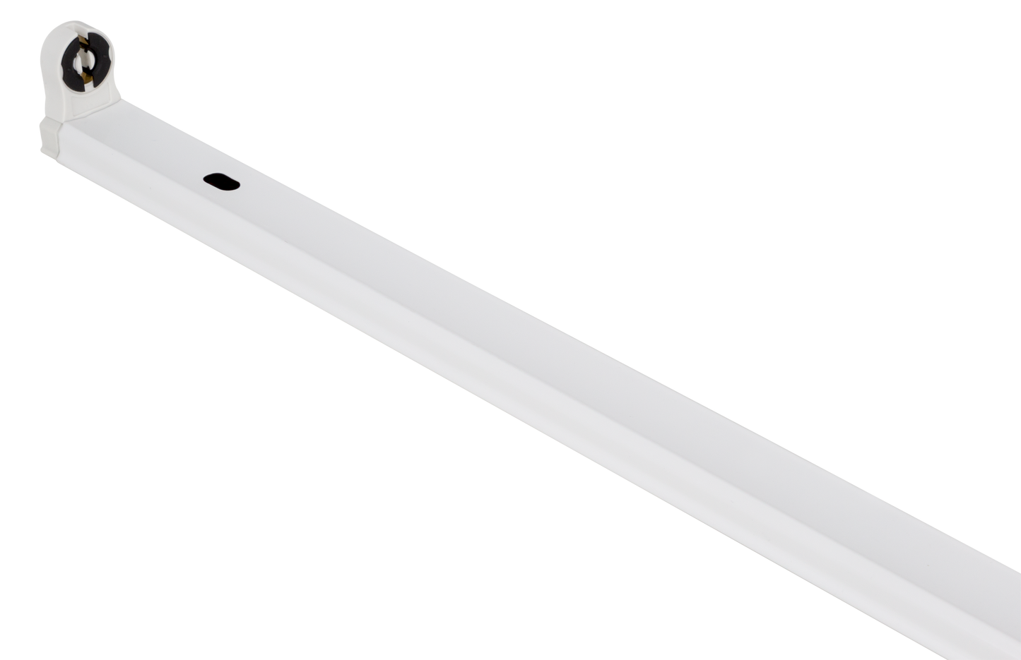 Regleta MICA fabricada en metal color blanco, ideal para tubo LED T8