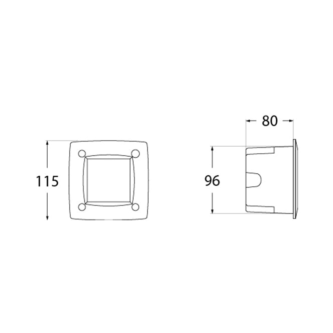 Aplique empotrable LETI con protección IP66 ideal para exterior