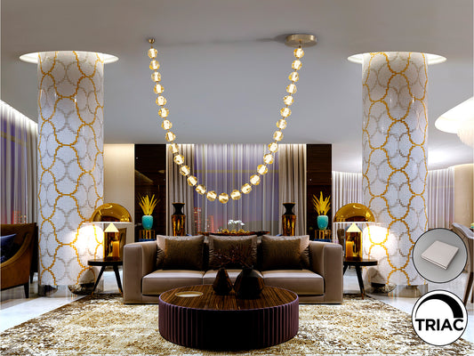 Lámpara de Techo LED Zaria II 29 Tulipas Bronce y Ámbar Schuller en ambiente decorado | Schuller
