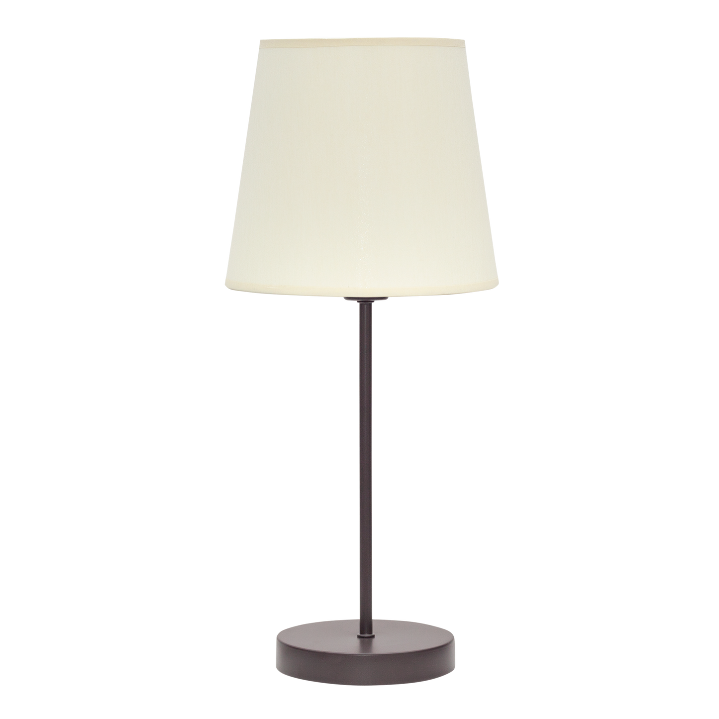 Lámpara Maldivas fabricada en metal color marrón con pantalla textil beige