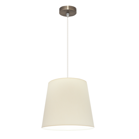 Colgante Maldivas fabricado en Metal color Cuero, pantalla Textil Beige