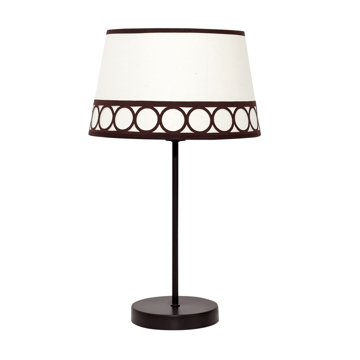 Lámpara Dalia fabricada en metal color marrón con pantalla textil beige