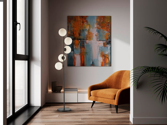Lámpara de Pie Inoa 5 Luces 159 cm Negro Mate y Opal Schuller en ambiente decorado | Schuller