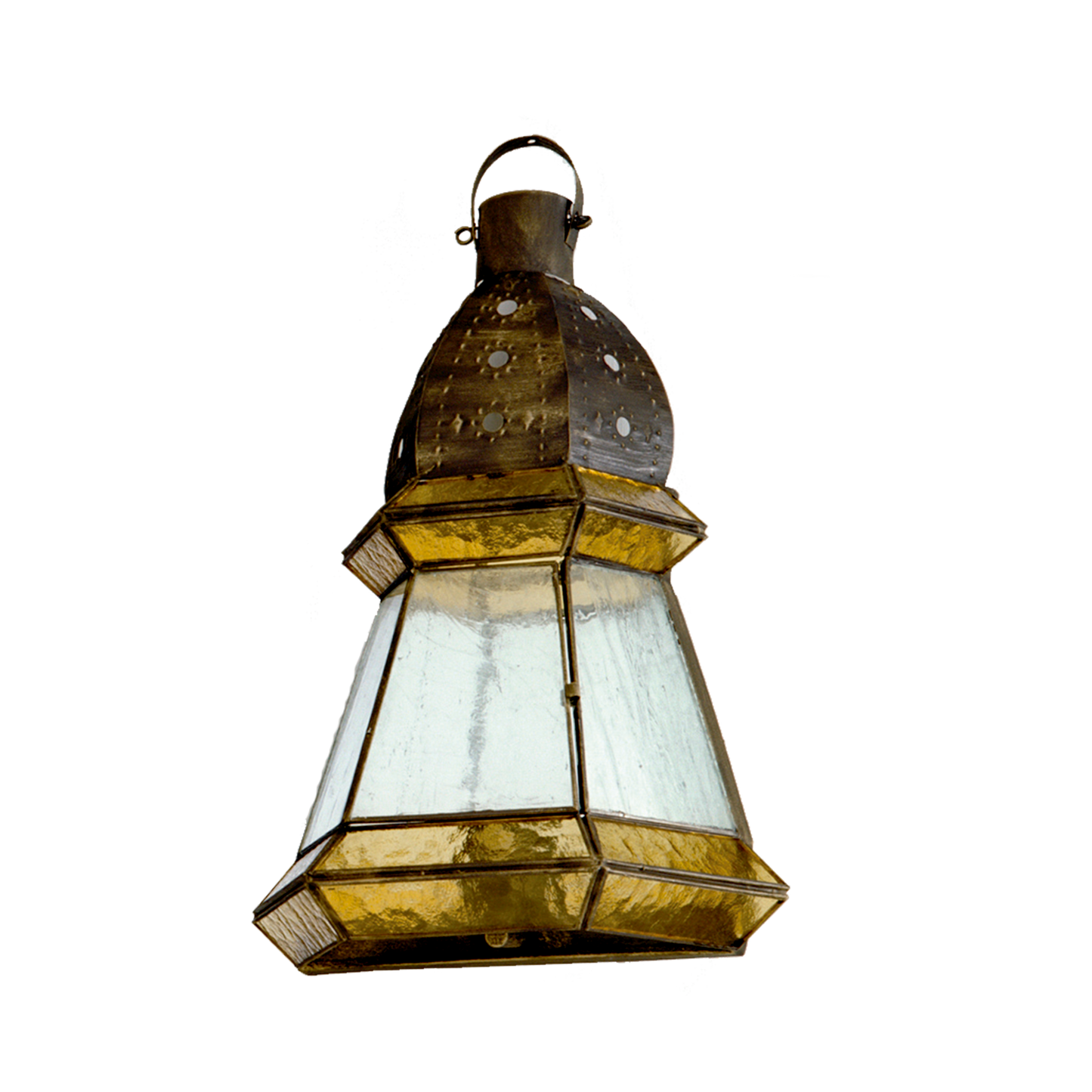 Aplique Ambarina fabricado en metal y cristal color ámbar y cuero