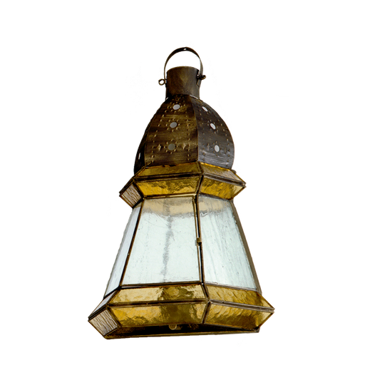 Aplique Ambarina fabricado en metal y cristal color ámbar y cuero