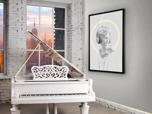 Cuadro Decorativo con Luz LED Busto Blanco 80x120 cm Schuller en ambiente decorado | Schuller