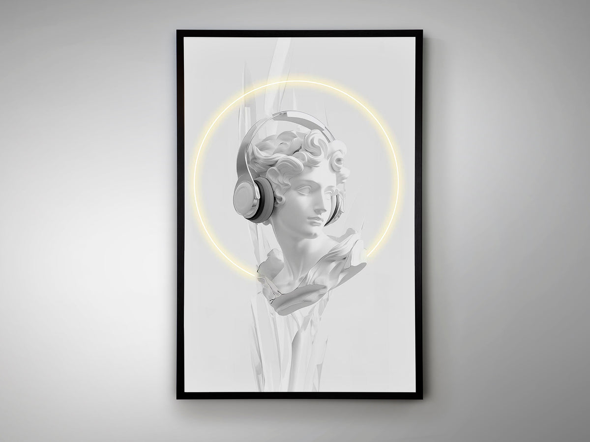Cuadro Decorativo con Luz LED Busto Blanco 80x120 cm Schuller en ambiente decorado | Schuller