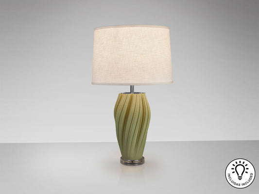 Lámpara de Sobremesa Salome 70 cm Cerámica Verde Claro Schuller en ambiente decorado | Schuller