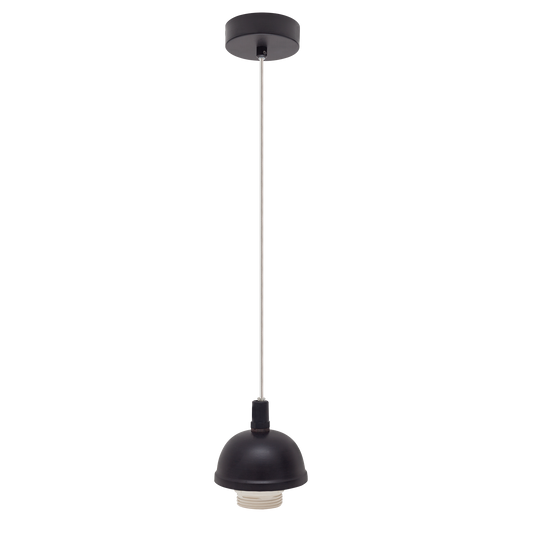 Semiluminaria hecha en metal color marrón, colgante decorativo
