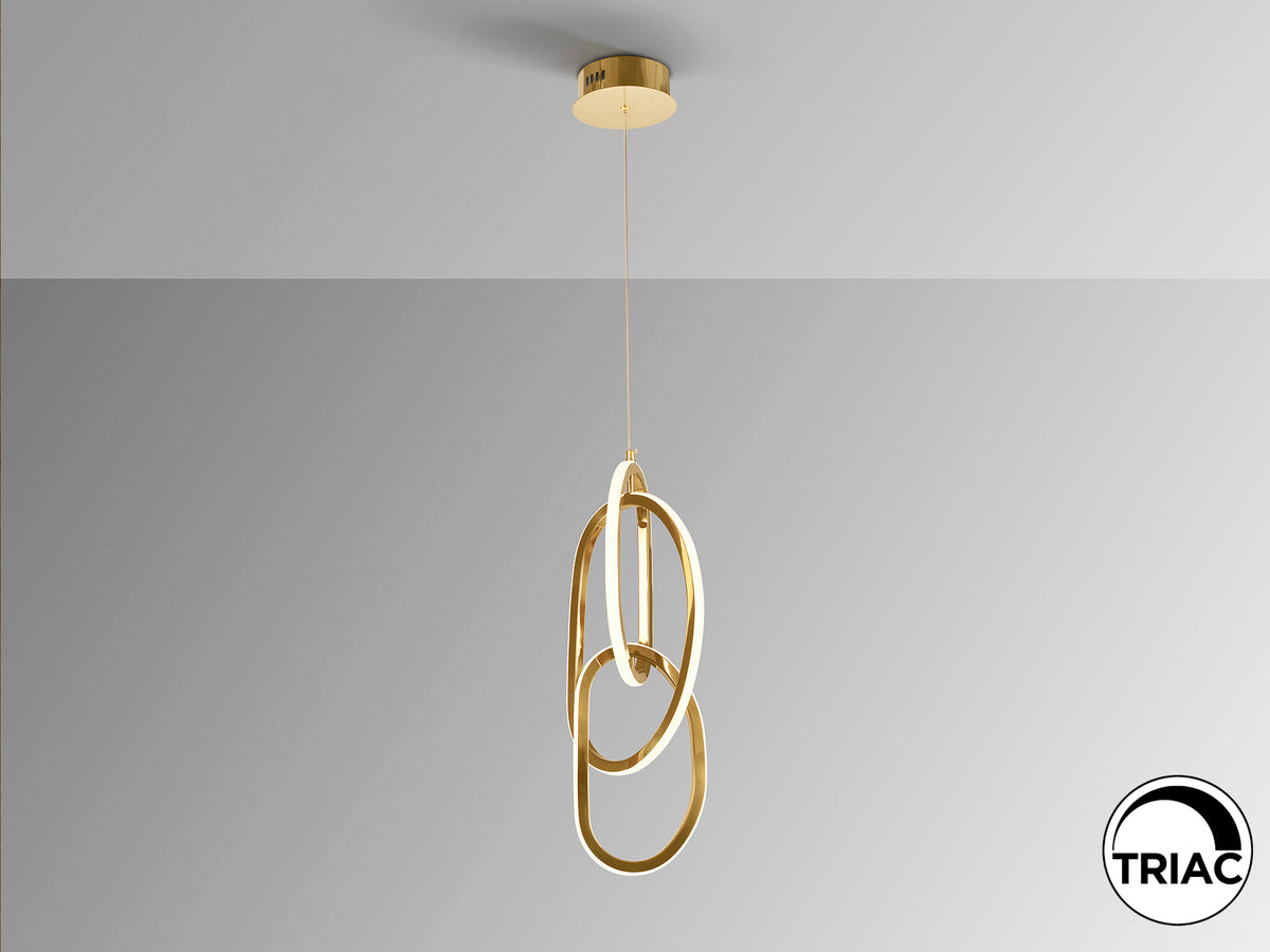 Lámpara Colgante LED Nexo 39W Oro Brillo Schuller en ambiente decorado | Schuller