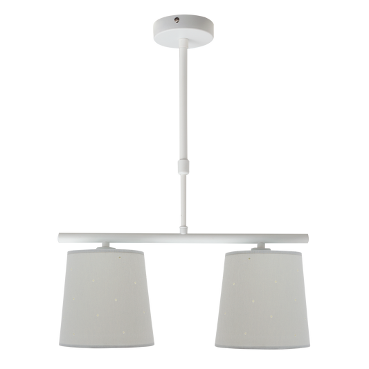 Lámpara infantil Consciencia fabricada en metal color blanco y pantalla gris