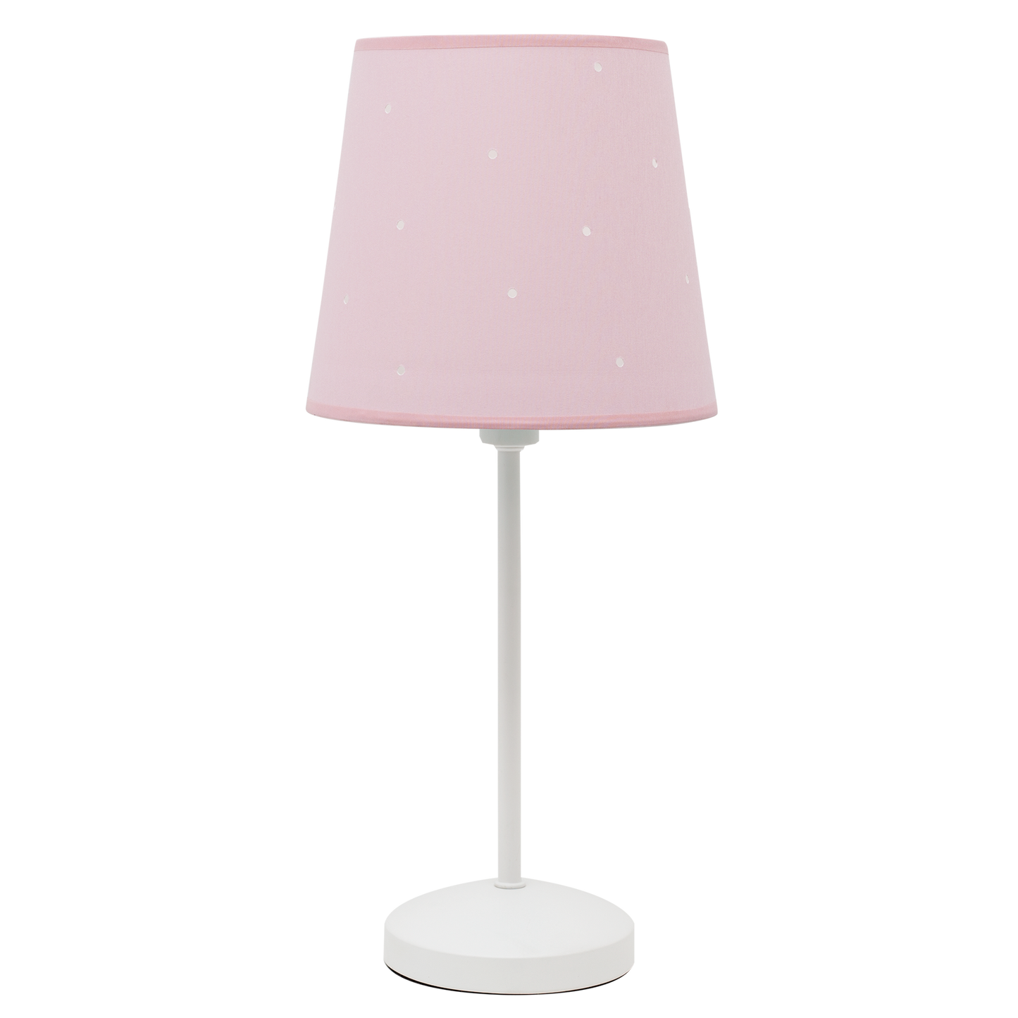 Lámpara Consciencia fabricada en metal y textil, color rosa, ideal para luz suave