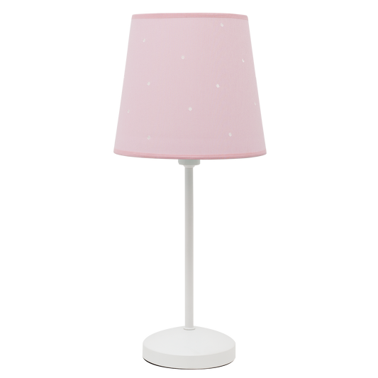Lámpara Consciencia fabricada en metal y textil, color rosa, ideal para luz suave
