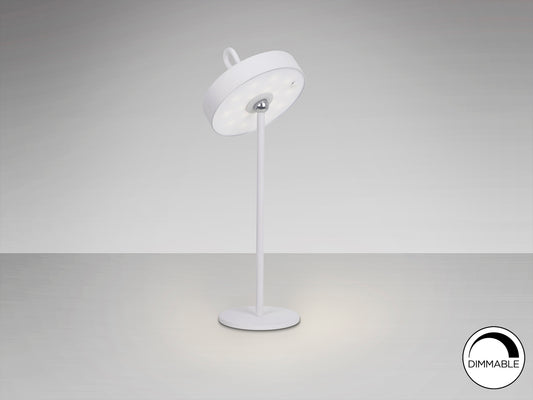 Lámpara de Sobremesa LED Portátil Gong 35 cm Blanco Schuller en ambiente decorado | Schuller