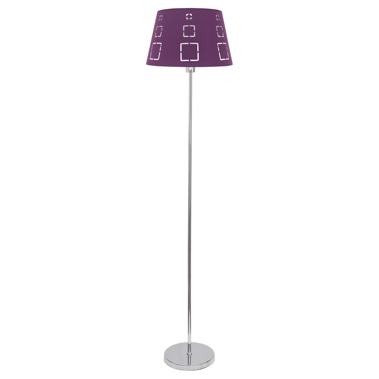 Lámpara de pie Celaya fabricada en metal y textil color berenjena