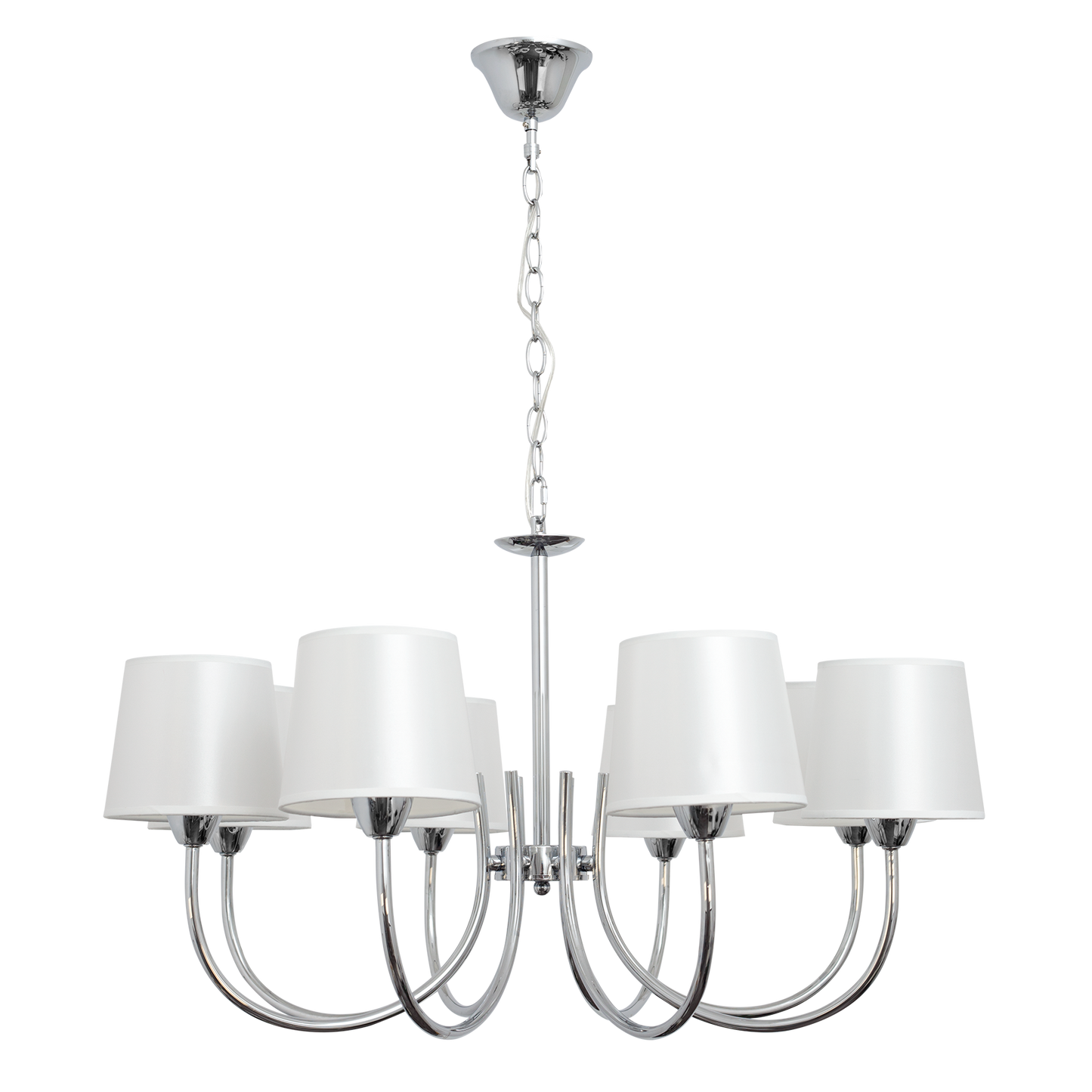 Lámpara Guadalajara fabricada en metal color cromo, ideal para interior