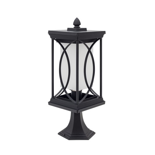 Sobremuro Garden fabricado en metal color negro, ideal para iluminar tu jardín