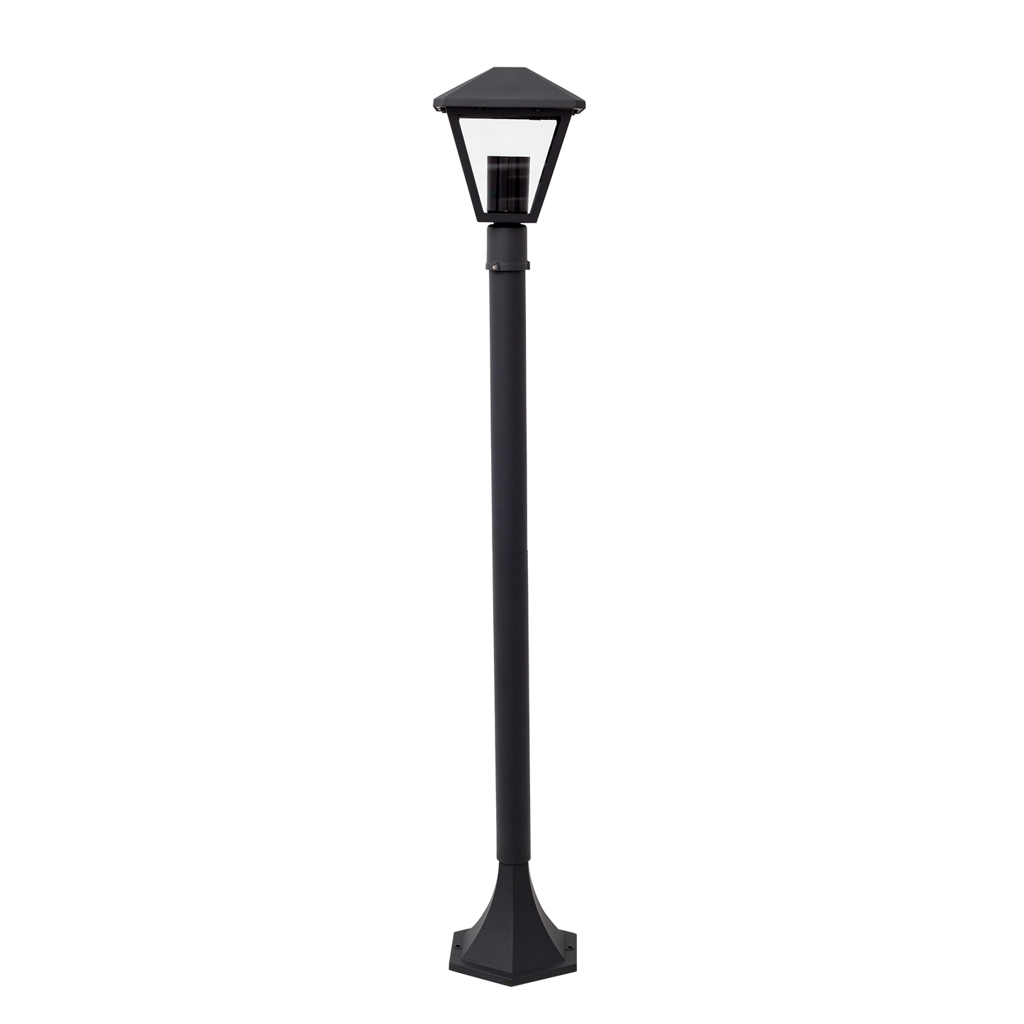 Farola Dornela fabricada en metal color gris oscuro, ideal para iluminar tu jardín