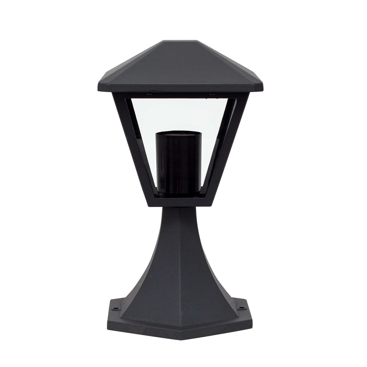 Sobremuro Dornela fabricado en metal color gris oscuro, ideal para iluminar tu jardín