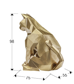 Medidas de Figura Decorativa Gato Future Cat de Schuller (Future Cat) en color Oro con diseño poliédrico moderno - Ref 598743.
