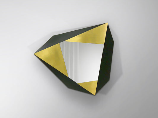 Espejo de Pared Facetas 63 cm Acero Oro y Negro Schuller en ambiente decorado | Schuller