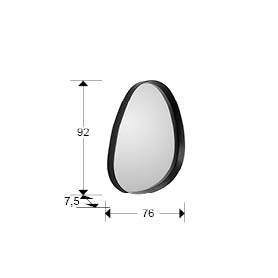 Medidas de Espejo Decorativo de pared Julie de Schuller (Julie) con forma orgánica y marco negro - Ref 607339.