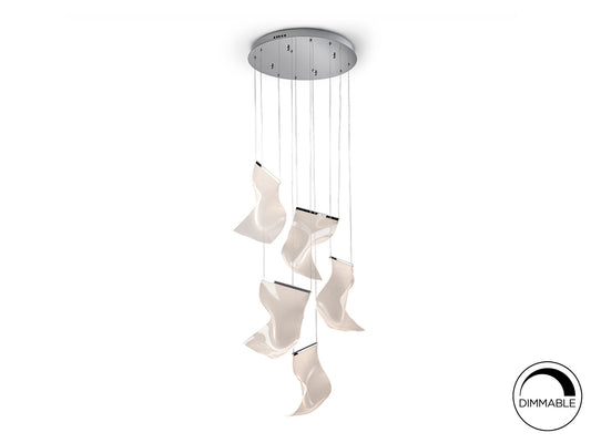 Lámpara Colgante Velos 5 Luces LED 25W Cromo Schuller - vista principal | Schuller