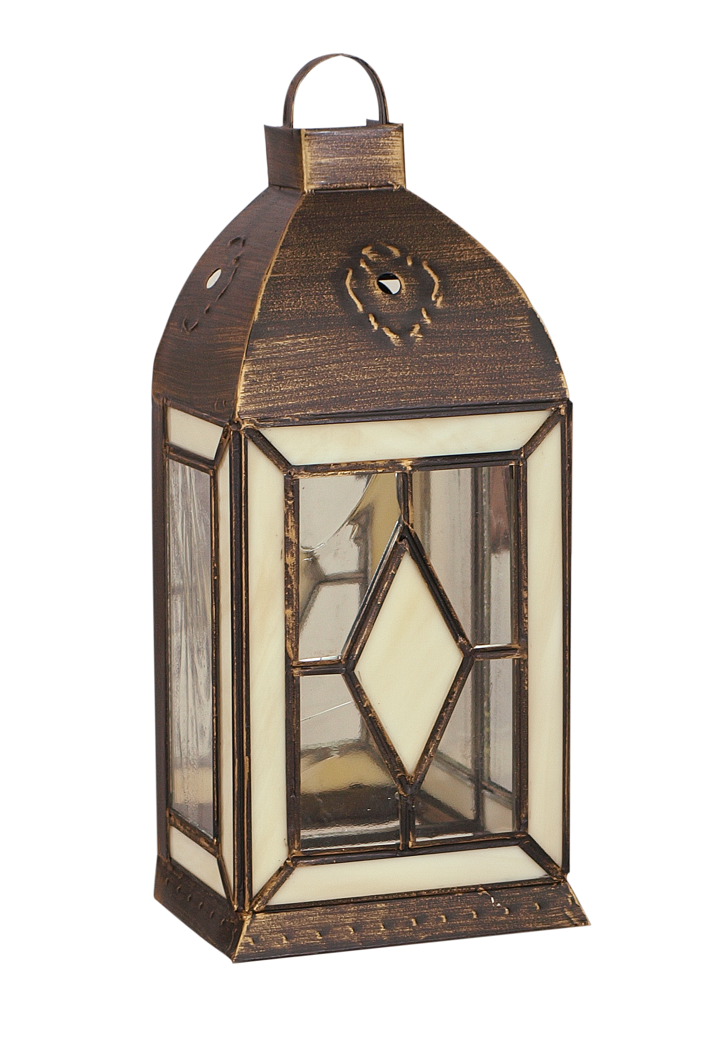 Aplique Califa fabricado en metal color oro viejo con cristal beis