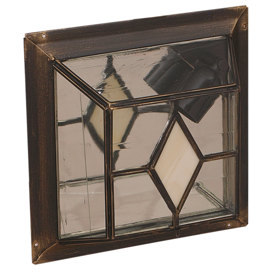 Plafón Califa fabricado en Metal y Cristal color Oro Viejo/Beis