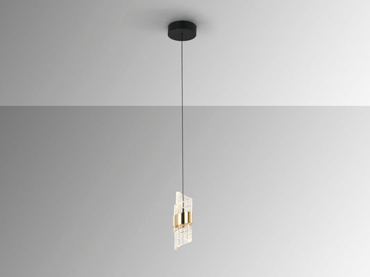 Lámpara Colgante LED Iliada 7W Negro y Oro Schuller en ambiente decorado | Schuller