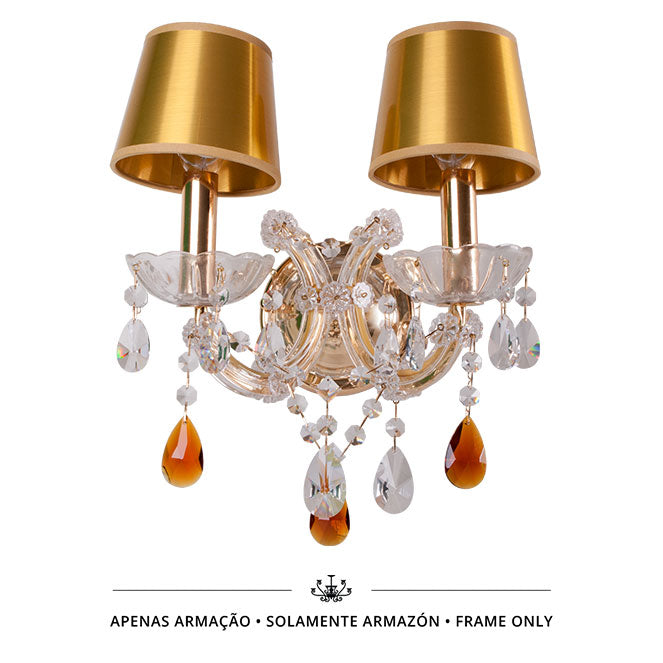 Aplique de Pared M. Teresa 28 cm Oro Interlusa - Vista frontal principal en fondo blanco | LuzGurú