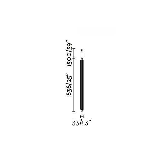 Plano con medidas de Colgante Empotrable sin Marco LUMINA 600 12W 2200K Negro FARO