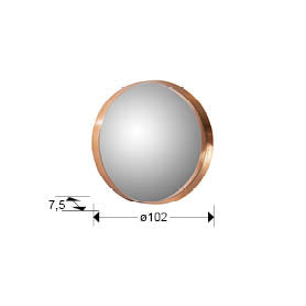 Medidas de Espejo Redondo de pared Mia de Schuller (Mia) con marco artesanal en Pan de Oro Rosa - Ref 646253.