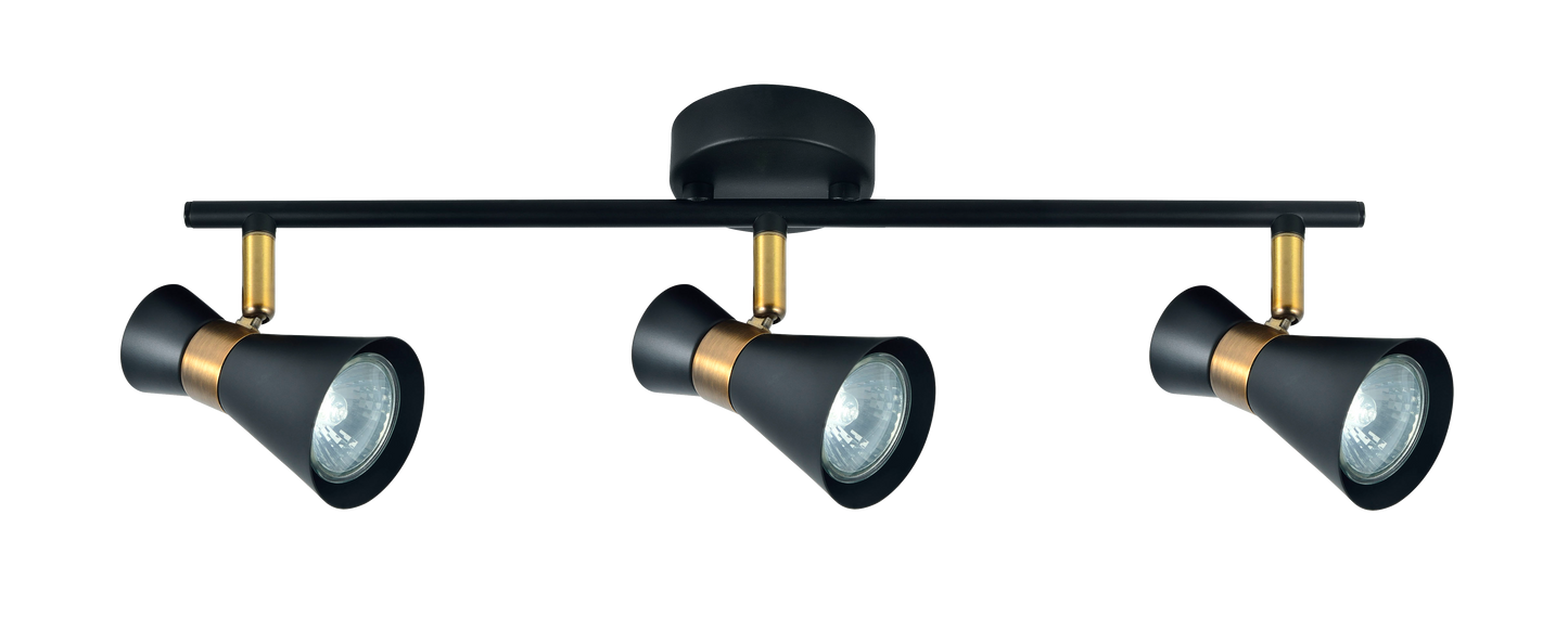 Regleta con focos orientables 360º para iluminación interior
