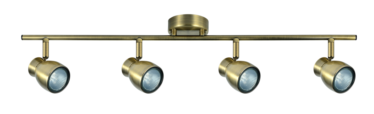 Regleta de focos orientables con giro 360º, ideal para salón