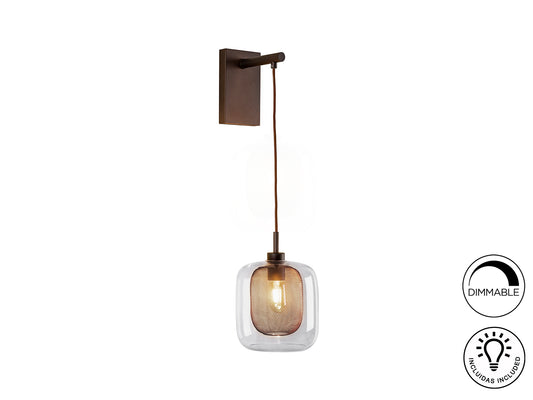 Aplique de Pared Fox 1 Luz Regulable en Altura Chocolate Schuller - vista principal | Schuller