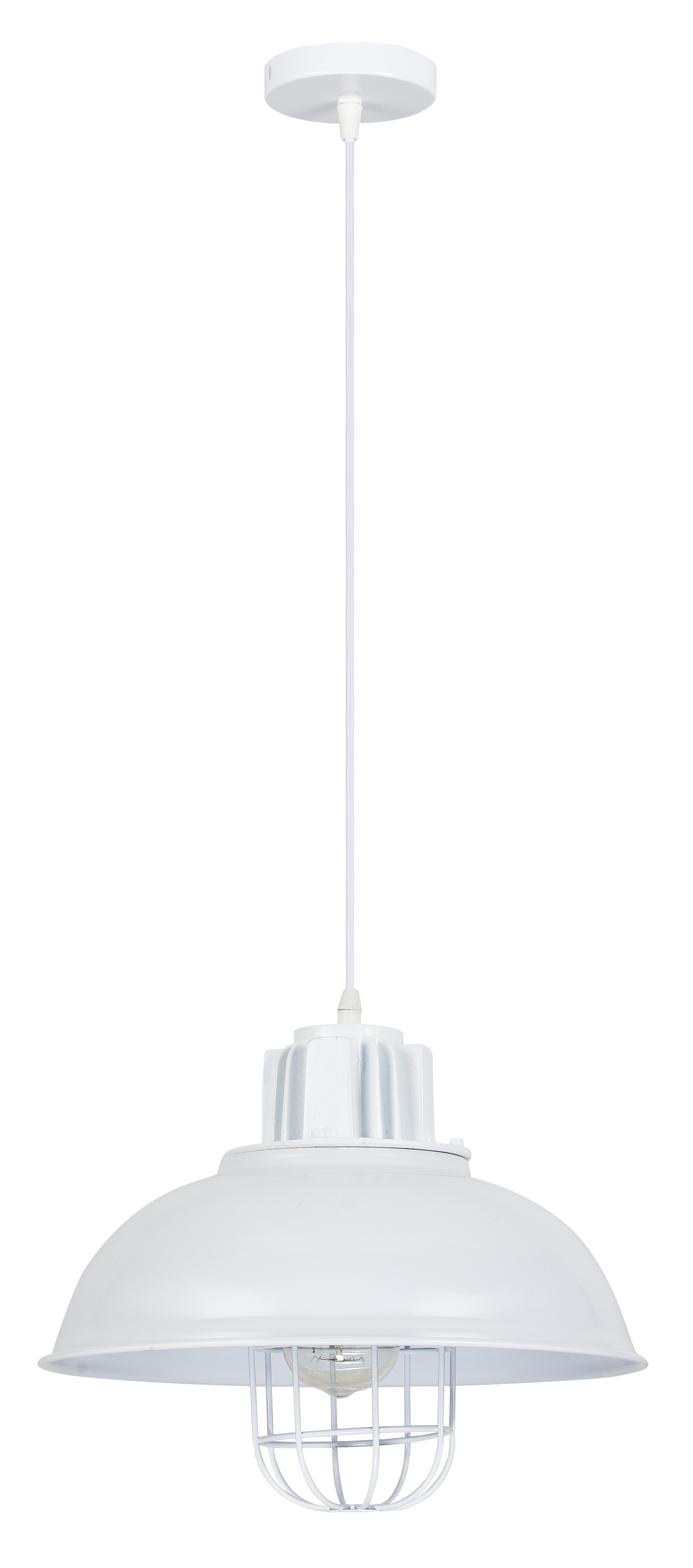 Colgante blanco estilo industrial retro ideal para iluminar tu salón
