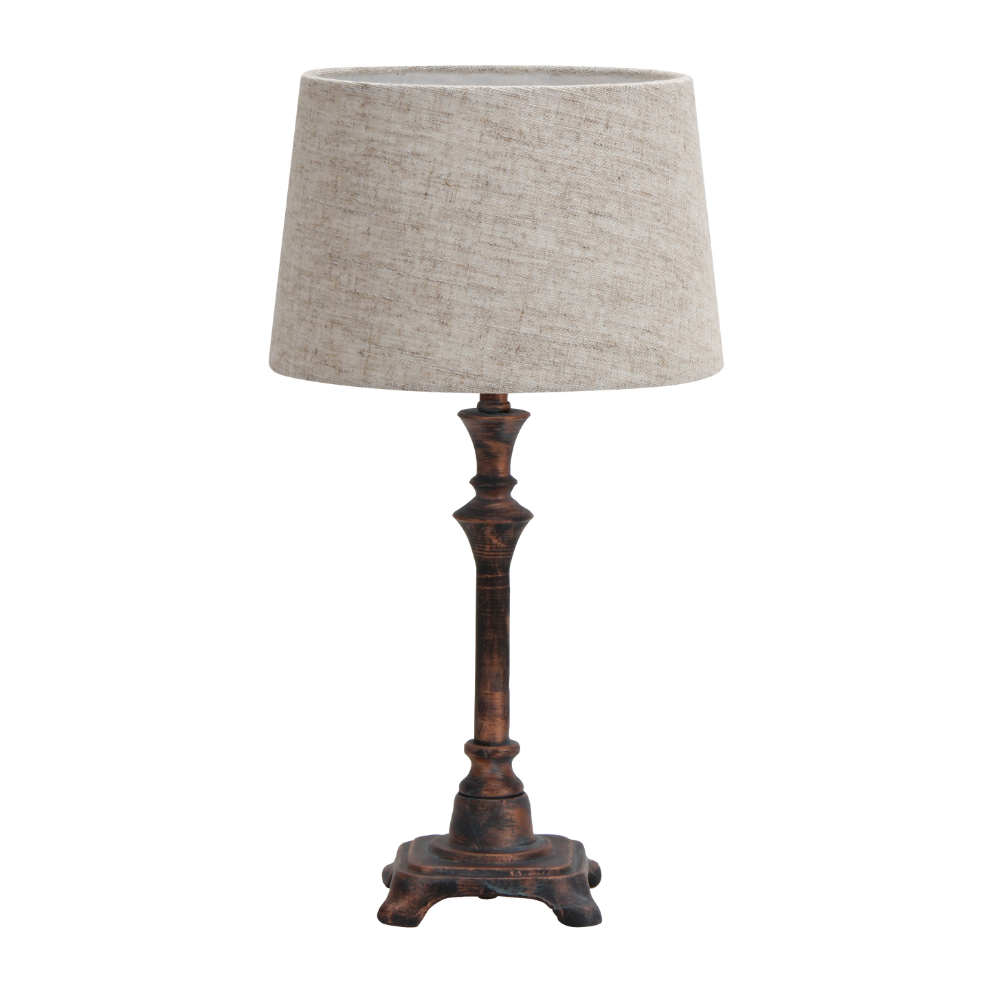 Sobremesa Molly Marrón Rústico E27 de Fabrilamp, vista frontal. Diseño elegante para tu hogar.