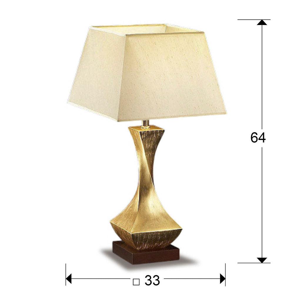 Plano con medidas de Lámpara de Sobremesa Deco 64 cm Pan de Oro Schuller