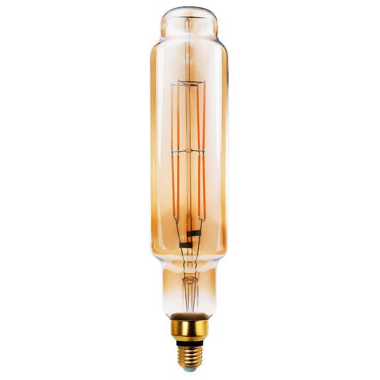 Bombilla Filamento Tubular Ámbar 8W E27 de Fabrilamp/Abrila - Diseño Vintage Deco