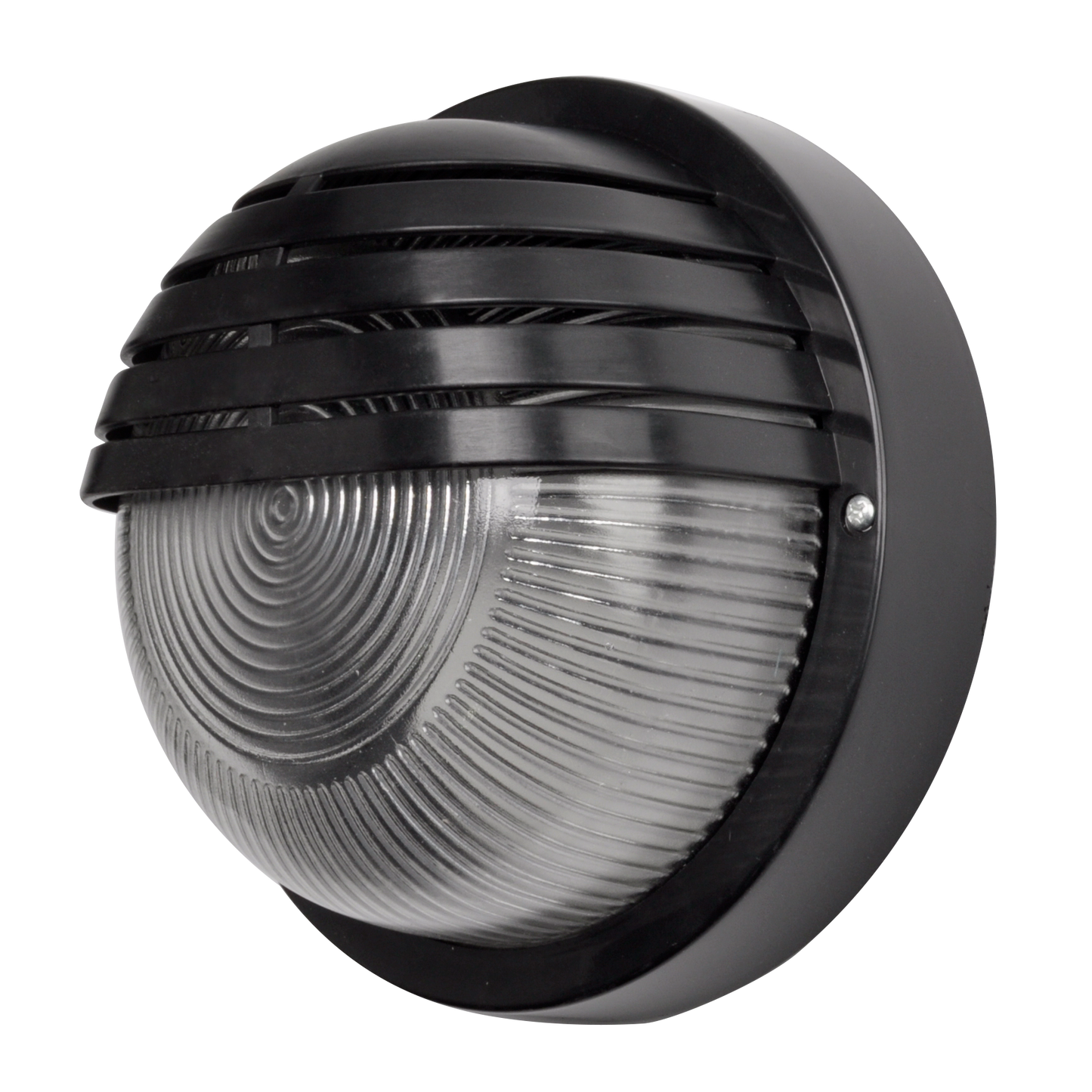 Aplique Canopus fabricado en policarbonato color negro para exterior