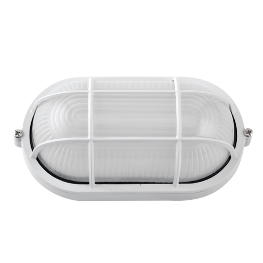 Aplique Apus fabricado en aluminio color blanco, ideal para exterior con IP44
