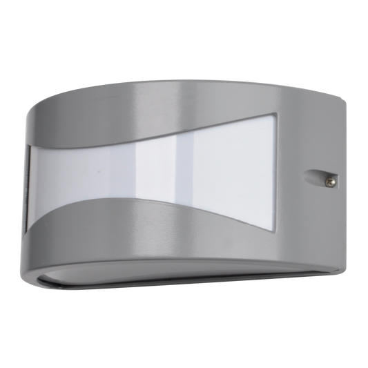 Aplique Hadar fabricado en Aluminio color Gris, ideal para Iluminación Exterior